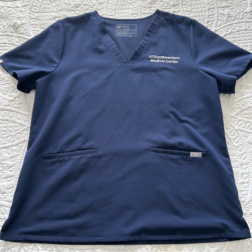 FIGS Classic Blue V-Neck Scrub Top